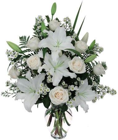White Roses and Lilies Vase product1041